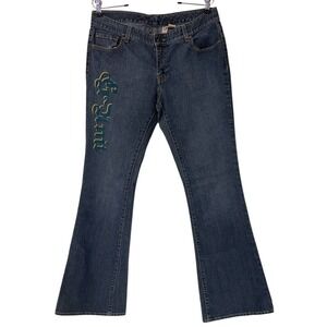 G‎ Unit 50 Cent Womens Spellout G Unit Bootcut Jeans Y2K  Streetwear Blue 11 W32